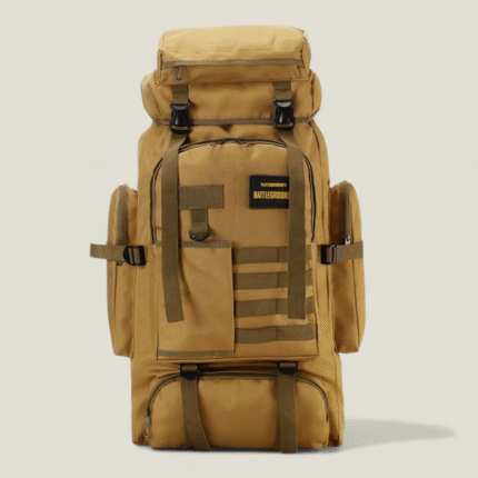 Lizbin Sac à Dos de Randonnée De Camping 80L, Sac à Dos Tactique Militaire Molle Extra Large, Résistant à l'eau beige
