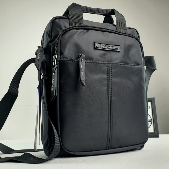 AOTIAN Sac à bandoulière  pour homme - Étanche - Noir - Pour le travail, les voyages, l'école, Noir - Image 4
