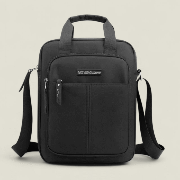 AOTIAN Sac à bandoulière  pour homme - Étanche - Noir - Pour le travail, les voyages, l'école, Noir - Image 1