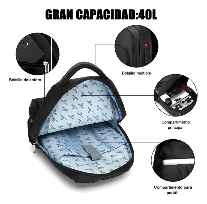 Sac à dos Jellico WJ-BB1318  noir, 35 L - Image 6