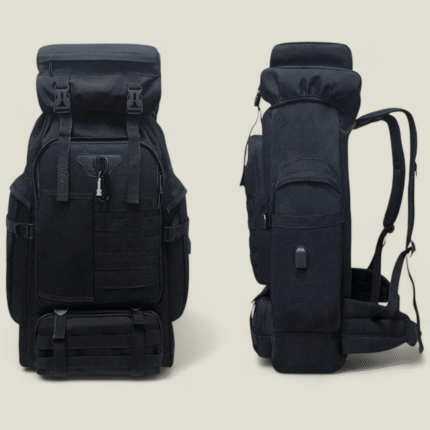 Lizbin Sac à Dos de Randonnée De Camping 80L, Sac à Dos Tactique Militaire Molle Extra Large, Résistant à l'eau (Noir)