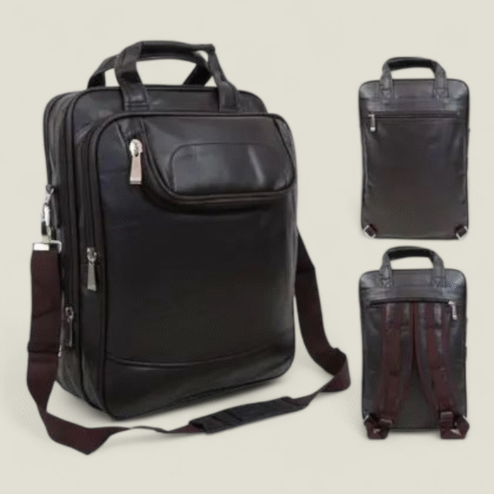 3en1 Sac à dos, sac à main, sac à bandoulière en cuir - Image 1
