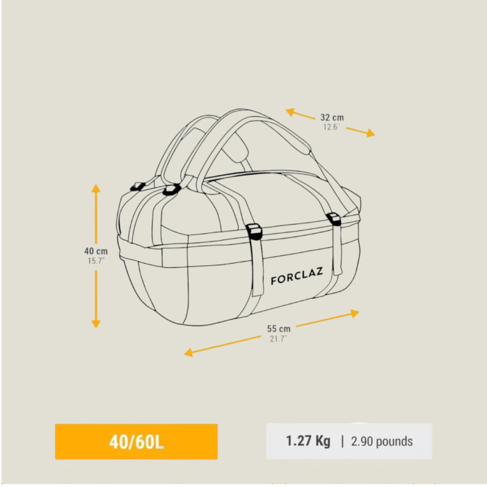 Sac de transport de trekking - 40 L à 60 L - DUFFEL 500 EXTEND - Image 15