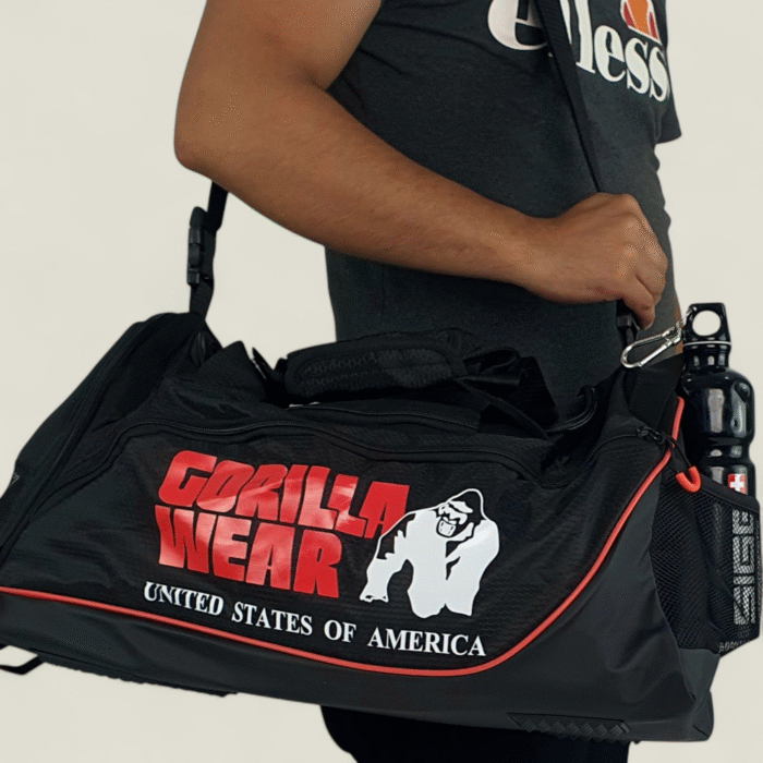 cabas GORILLA WEAR Jerome Gym Bag - Black/Red - Image 3