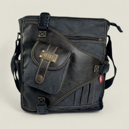 sac bandoulière DIESEL cow-boy Jean et cuir la haute qualité noir